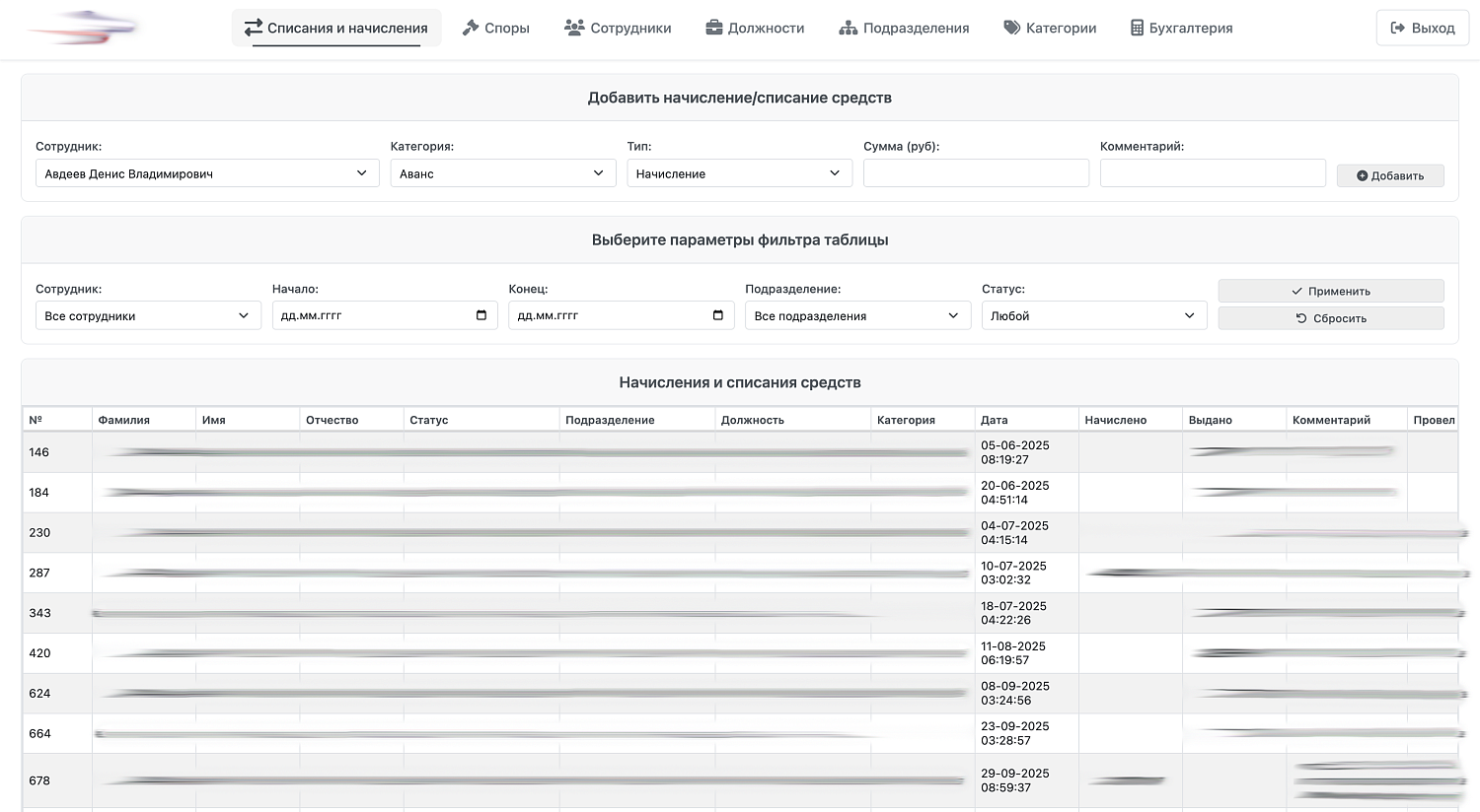 Редизайн интерфейса web-приложения для учета денежных средств